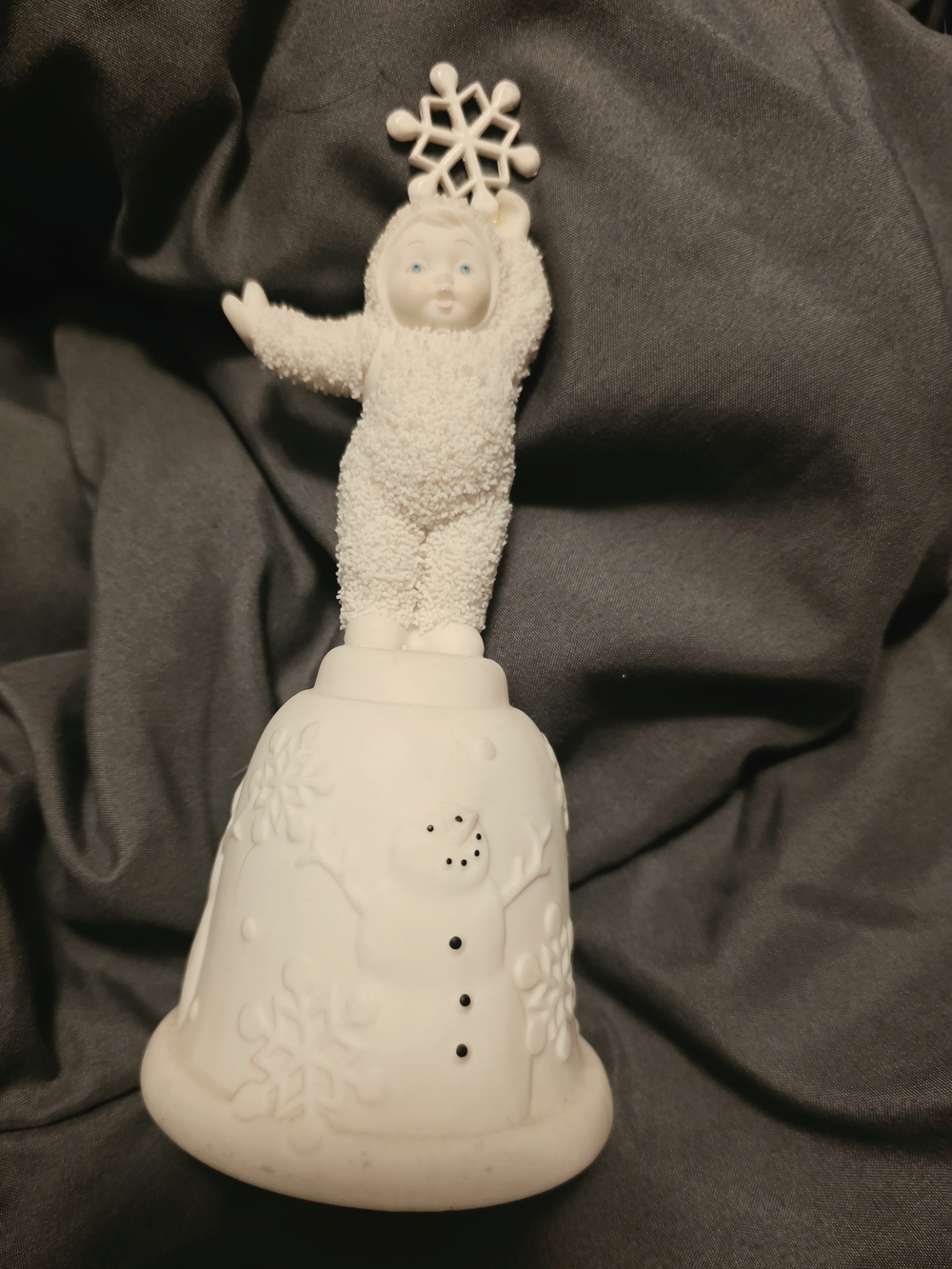 Department 56 White Snowbaby Bell with Snowflake Crown